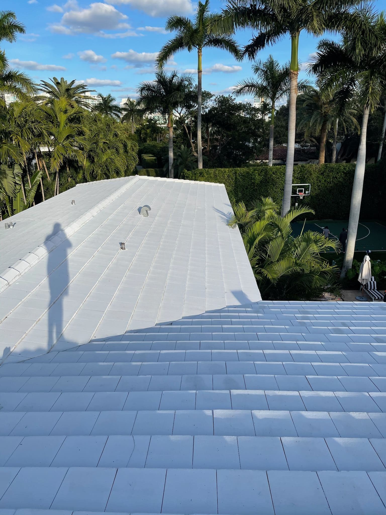 Flat roof after soft washing — Finesse Cleaning, South Florida